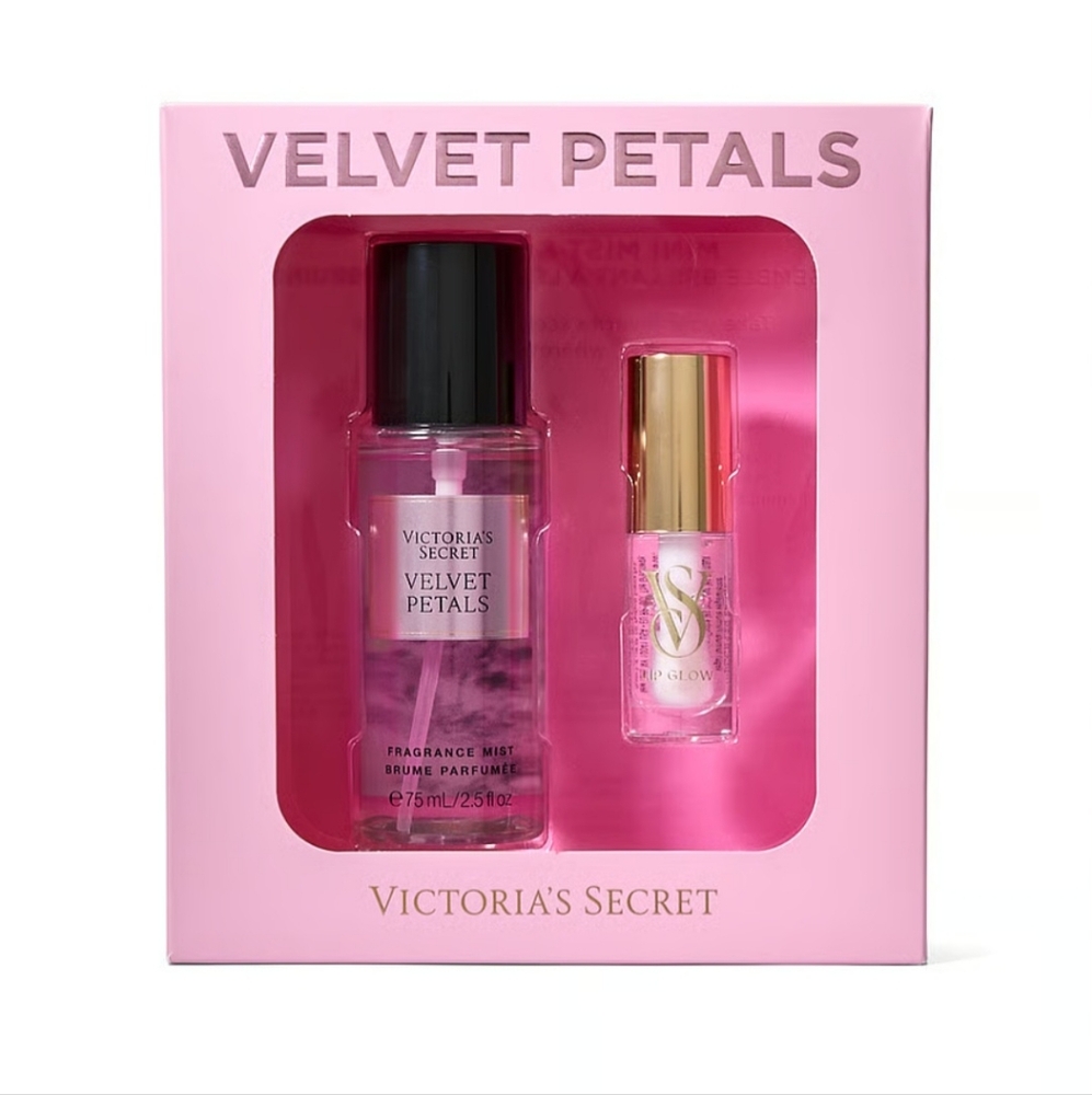 Victoria's Secret Velvet Petals Body Mist & Lip Gloss Gift Set.
